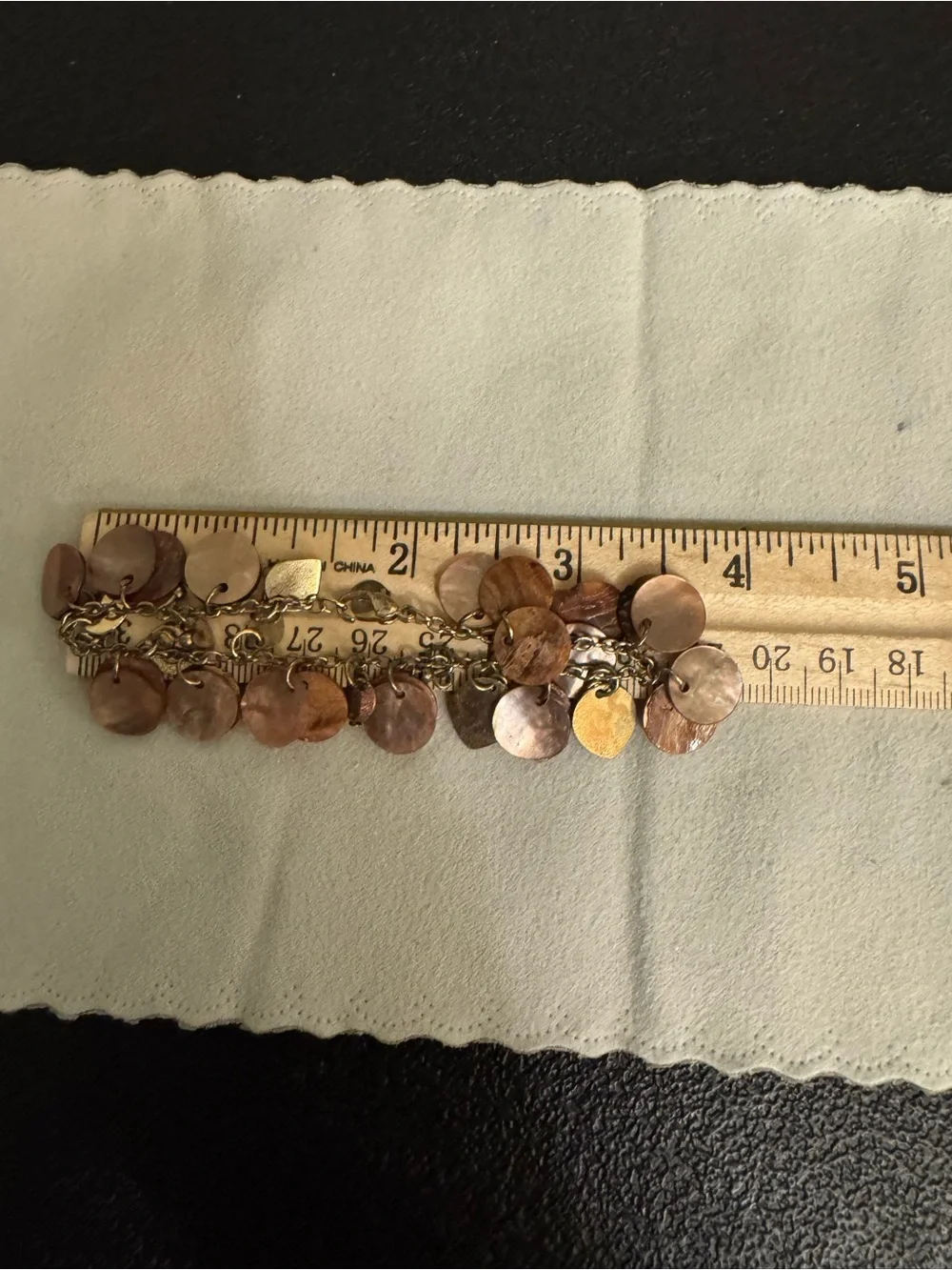 Disc Charm Bracelet – Iridescent Shell and Metal Discs